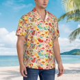 thumbnail image 5 of Balery Colorful Chicken Print Men's Hawaiian Shirts Short Sleeve Beach Shirt Relaxed Fit Vacation Button Down Shirts-Large, 5 of 9