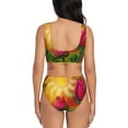 thumbnail image 3 of Kdxio Rose Psychedelic Print Women's 2 Piece High Waisted Wrap Spaghetti Strap Summer Swimsuit Bikini Set-XX-Large, 3 of 7