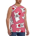 thumbnail image 2 of Kdxio French Bulldog for Men's Muscle T-shirt,Sleeveless for Workout Running Athletic Gym Lounge Casual, 2 of 7