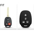 thumbnail image 3 of Key Fob Cover Compatible with Toyota Camry Corolla RAV4 Prius C Highlander 2012-2020 4 Button Keychain Case Holder Protector,Black 3 Buttons, 3 of 7
