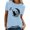 Blue, variant on LUOGENLI Female T-shirts for Womens Womens Spring Summer Cats Printed Short Sleeve O Neck T Shirt Top T-shirts for Women Graphic Tee Funny Valentines Womens T-shirts Graphic Tees Easter White L