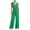 Green, variant on 2 Piece Set for Women for Summer Women's Solid Color V-neck Vests Strap Striped Straight Leg Pants Set Orange XXL