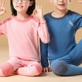 thumbnail image 4 of Yhong Kids Boys Girls Thermal Underwear Set Long Johns Base Layer Top with Pants Fall Winter Warm Blue 180, 4 of 6