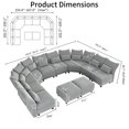 thumbnail image 2 of LLappuil Modular Sectional Sofa, Oversized 10 Seat Modular Sectional Sofa with Storage, 25.6" Deep Seat Chenille Sofa Couch for Living Room Gray, 2 of 8