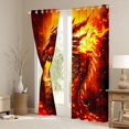 thumbnail image 3 of Manfei Fantasy Dragon Animals Kitchen Curtains,Vintage Wildlife Black Out Curtains Pack of 2 (42x63 Each),Red Orange, 3 of 6