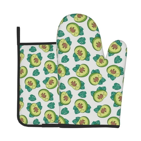 

Bingfone Avocado Sleeping Print Oven Mitts Pot Holders Set 2 PCS for Kitchen for Cooking Grilling Baking BBQ Pot Holders Cook Essentials