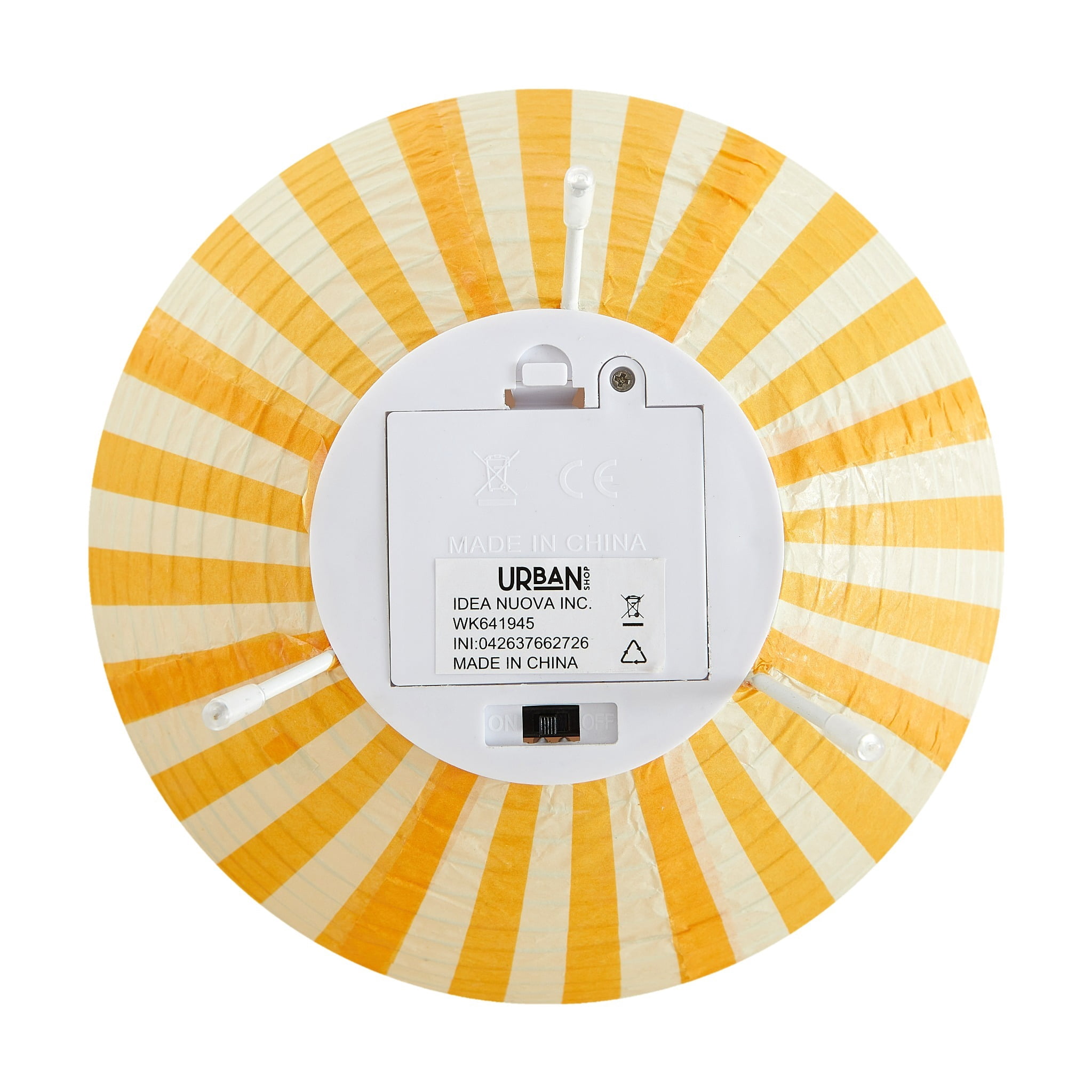 Urban Shop 8.2"H x 9"D Paper Lantern Table Lamp, Yellow