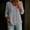 A1302 Gray, variant on Button Down Shirt for Women V Neck Long Sleeve Roll-Up Tab Sleeves Empire Waist Peplum Hem Relaxed Fit Casual Business Work Blouse Top