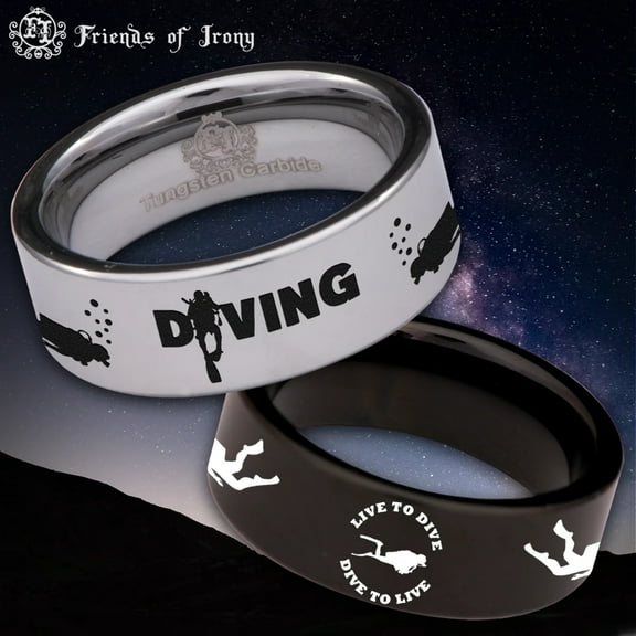 Scuba Diving Tungsten Carbide Ring