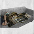 thumbnail image 6 of Rustic Soft Flannel Fleece Throw Blanket, Old Wooden Plank House with Antique Door and Windows with Stones on Rocky Street, Cozy Plush for Indoor and Outdoor Use, 50" x 60", Brown, by Ambesonne, 6 of 6