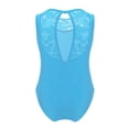 thumbnail image 5 of inhzoy Little Big Girls Sleeveless Floral Lace Ballet Dance Leotard Light Blue 3-4, 5 of 7