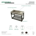 thumbnail image 6 of Kingston Brass KVSP4922A5 Kingston Commercial 49" Stainless Steel Console Sink with Steel Base (8-Inch, 3-Hole), Brushed/Oil Rubbed Bronze, 6 of 7