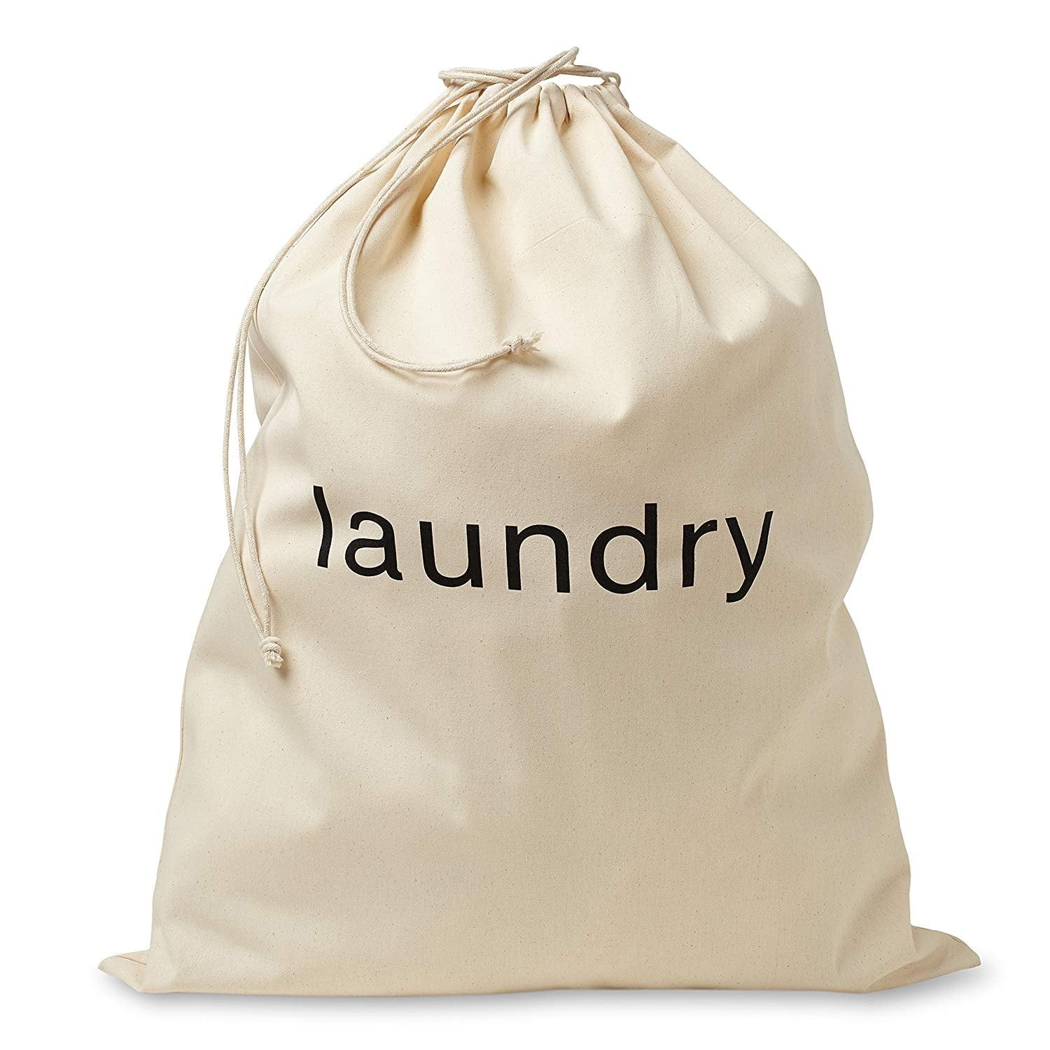 FabbPro Cotton Canvas Cloth Fabric Laundry Bag - Stylish & Portable Natural Biodegradable ...