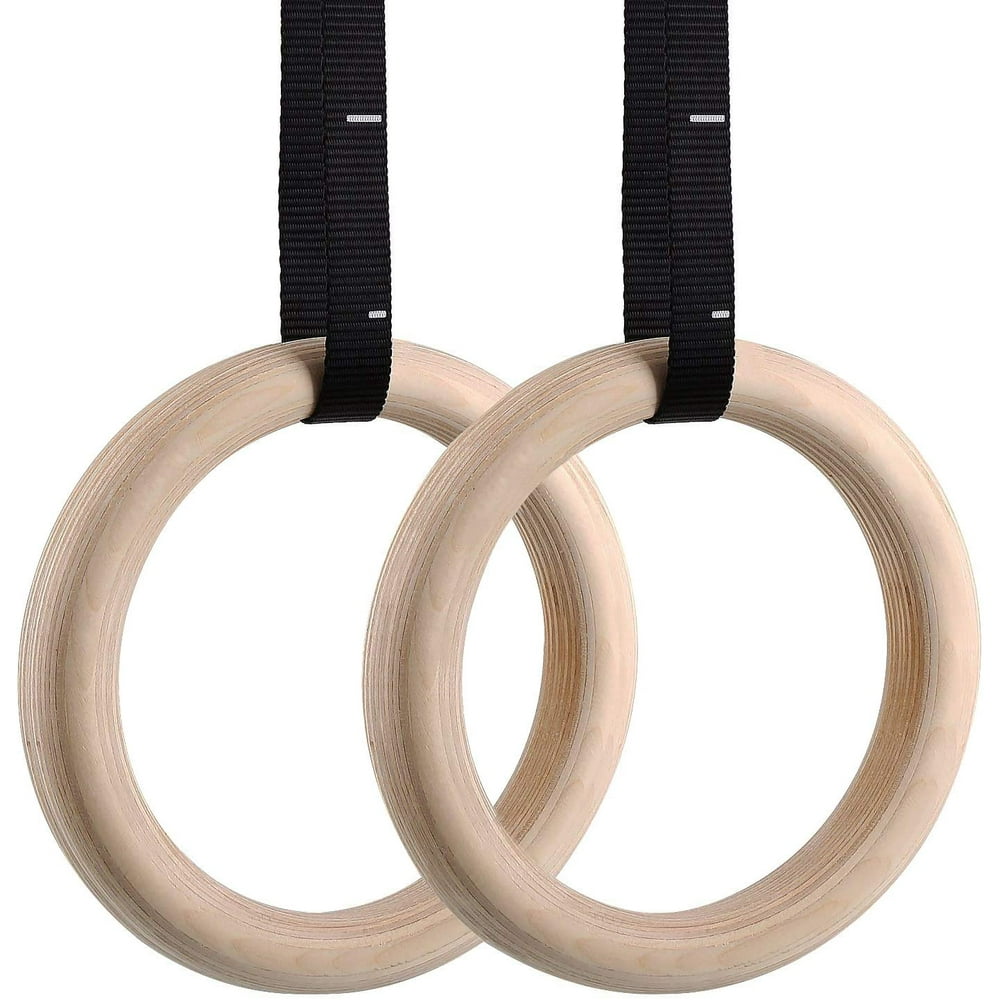 SPRING PARK Gym Rings, Birch Gymnastic Rings,Heavy Duty Gym Equipment