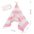 thumbnail image 2 of Tent for Kids, Pink Strip Outdoor Indoor Indian Playhouse Toy Teepee for Girls, Birthday Gift Portable Children Sleeping Dome Play Tent for Boys, Princess Castle Play House for Child, 2 of 7