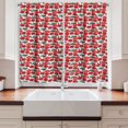 thumbnail image 2 of Ambesonne Poppy Flower Kitchen Curtains, Blossoming of Spring, 55"x39", Coral Vermilion Green, 2 of 3