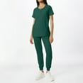 thumbnail image 2 of Mlqidk Healing Hands Scrubs for Women Breathable Medical Uniform Set Crew Neck Top and Pants with Pockets Nurse Scubs Dark Green M, 2 of 4