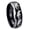 Black 2 Tone Polish Edge, variant on Multiple Lizard Concave Black Tungsten Men Ring 10MM