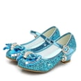 thumbnail image 4 of Zapatos de tacón alto para niñas, zapatos de princesa con lazo de diamantes de imitación, zapatos de tacón alto para niñas, zapatos individuales de Frozen con cristales, 4 of 6