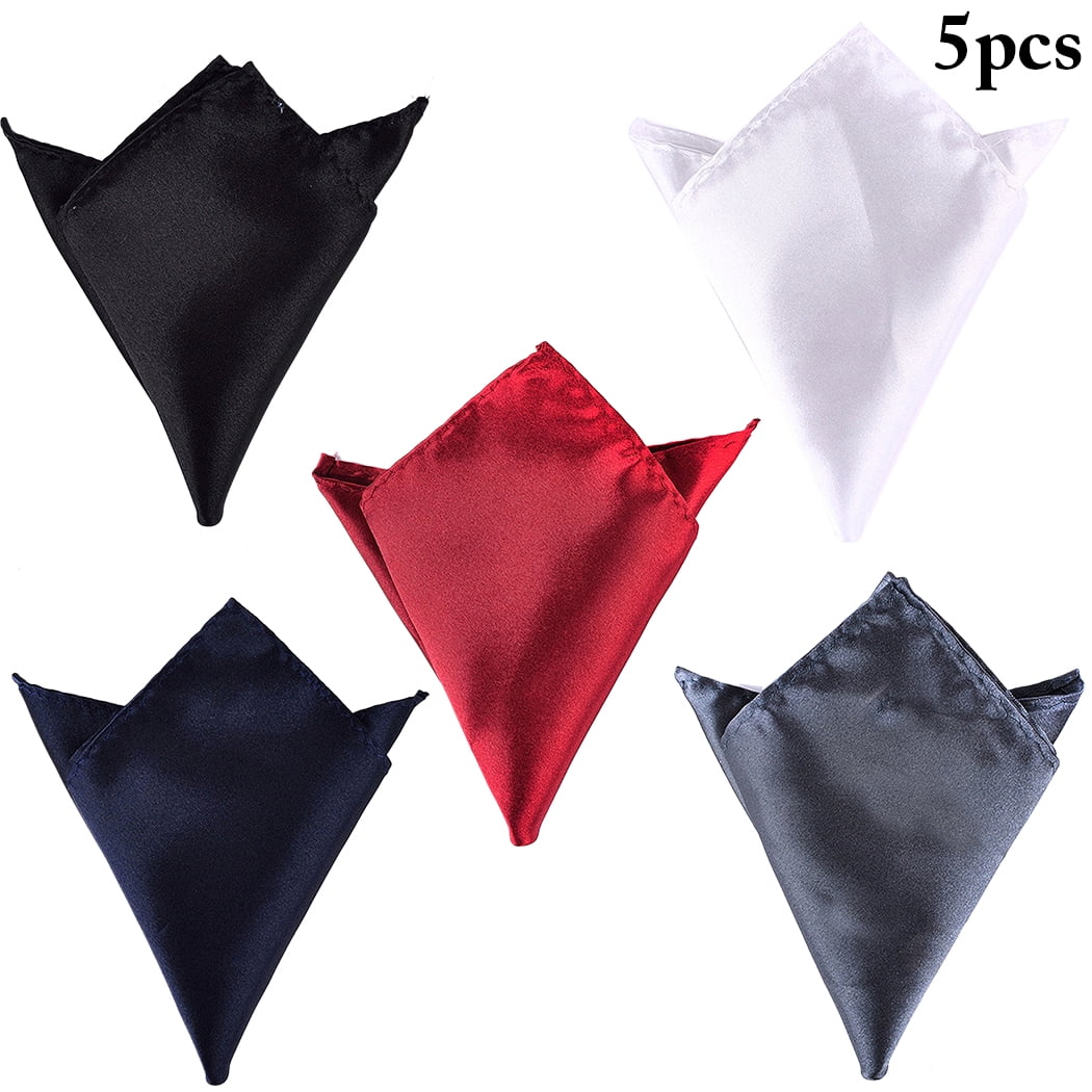5 Pcs Mouchoirs de Poche Carres Couleur Unie Doux pour Hommes Walmart