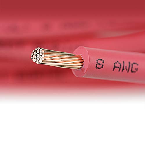 TEMCo 8 AWG/Gauge Solar Cable - Made in The USA 100 Feet Red (Variety of Lengths Available)