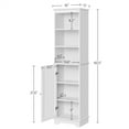 thumbnail image 3 of Yaheetech Armoire de Salle de Bain Étroite avec Porte Simple et 3 Étagères, Blanc, 3 of 7