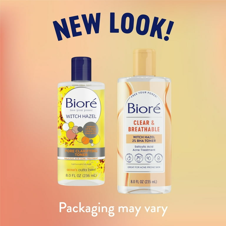 Biore Clear Breathable Witch Hazel Facial Toner for Acne Prone Skin HSA FSA Approved 8 fl oz Walmart