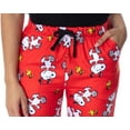 thumbnail image 3 of Peanuts Womens' Snoopy And Woodstock Tossed All-Over Print Fleece Sleep Lounge Pajama Pants Sleepwear Loungewear, 3 of 6