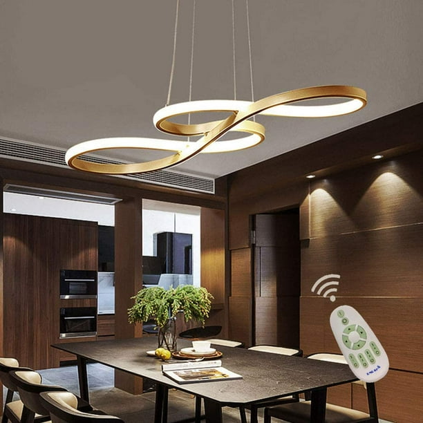 Modern LED Acrylic Chandelier Dining Room Dimmable 3000K6500K Remote