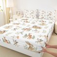 thumbnail image 3 of Manfei Wildlife Animal Deer Queen Sheet Sets,Rustic Flowers Flat Sheet,Cute Rabbit Birds Queen Fitted Sheet For Boys,Ultra Soft Home Decor,4 Pieces, 3 of 7