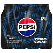 Pepsi Cola Zero Sugar Soda Pop, 16.9 fl oz, 12 Pack Bottles