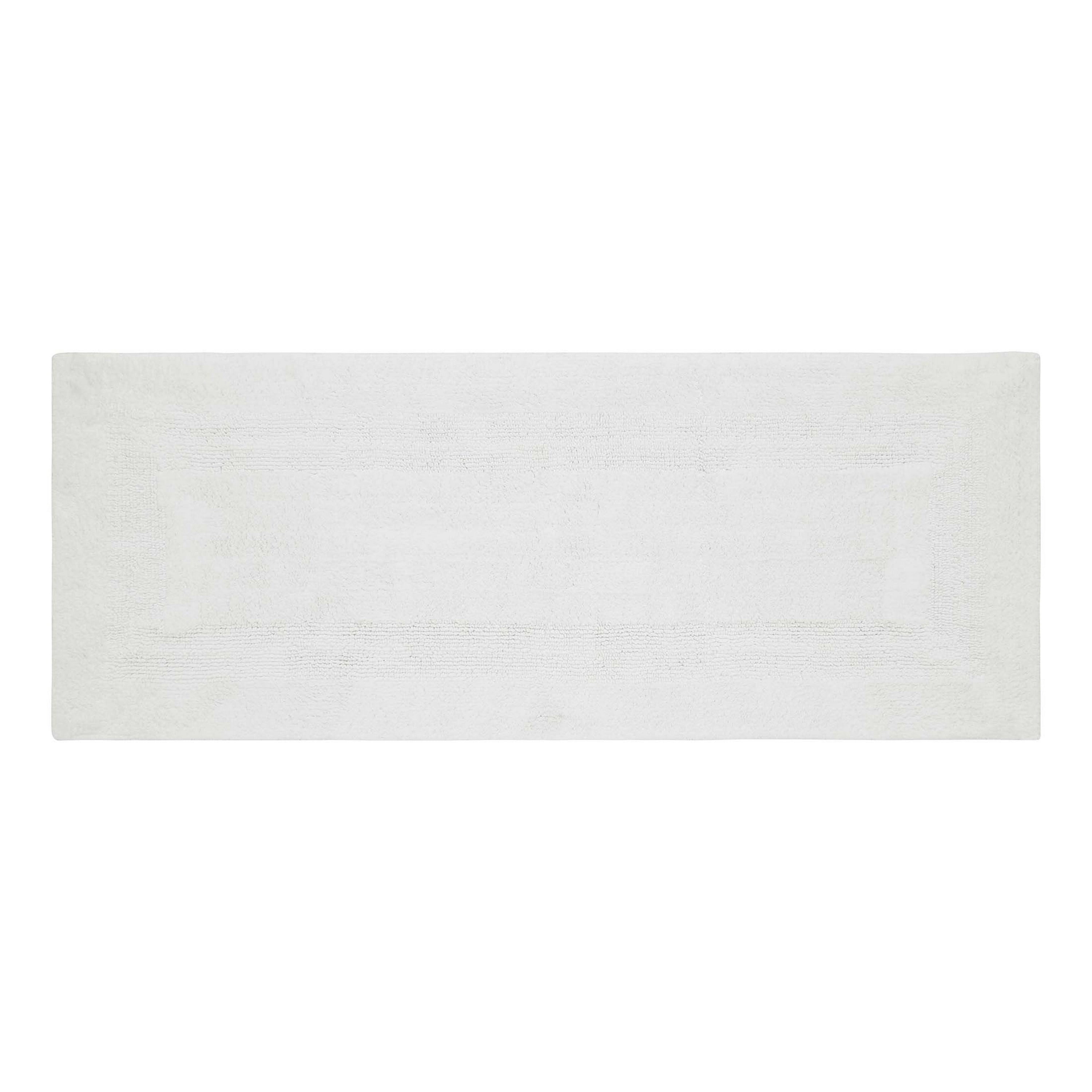 VCNY Home Jessica Bright White Ring Spun Cotton Reversible Bath Runner, 24" x 60"