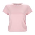 thumbnail image 5 of MIXUE Womens Summer Tops Solid Color Round Neck Short Sleeve Open Back Loose Casual Athletic Yoga Workout Shirts For Women T-shirts Sportwear,Pink,XL, 5 of 9