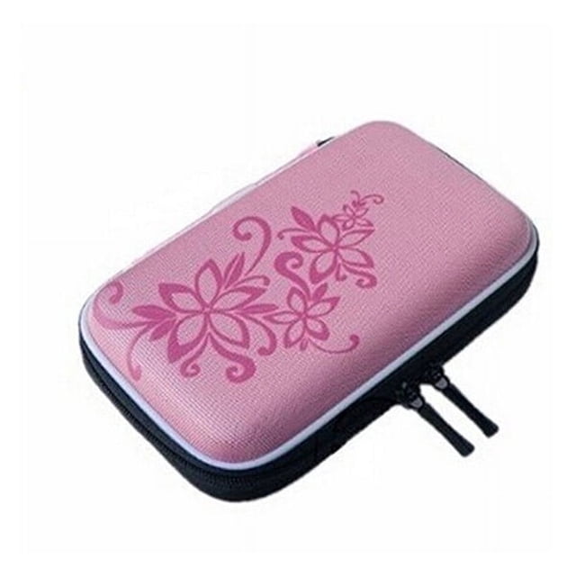 Portable Shockproof 2.5 Inch HDD Hard Drive Protective Case Bag Pouch Organizer with Flower Texture (Random Color)