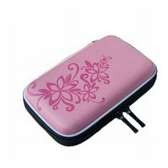 Portable Shockproof 2.5 Inch HDD Hard Drive Protective Case Bag Pouch Organizer with Flower Texture (Random Color)
