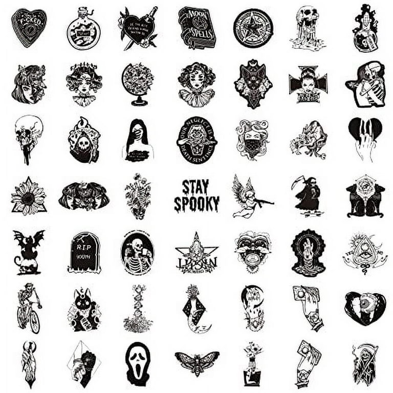 100 PCS Cool Gothic Stickers Pack for Teens, Vinyl Punk Gothic Stickers for  Water Bottle, Skateboard,Laptops,Computers,Mug, Notebook, Aesthetic Vinyl
