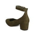 thumbnail image 3 of Breckelles GA11 Women Faux Suede Round Toe Ankle Strap Chunky Heel Pump, 3 of 5