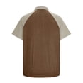 thumbnail image 4 of safuny Men's Loose Lined Raglan Tops Trendy Casual Workout Corduroy Blouses Round Neck Button Shirts Solid Color Tees Summer Short Sleeve Pullovers Activewear Clearance Brown S, 4 of 5