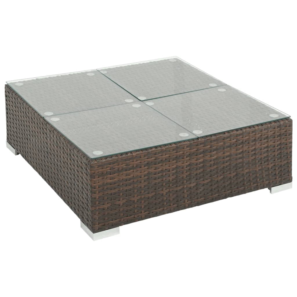 vidaXL Patio Furniture Set 6 Piece Outdoor Sofa with Coffee Table Poly Rattan