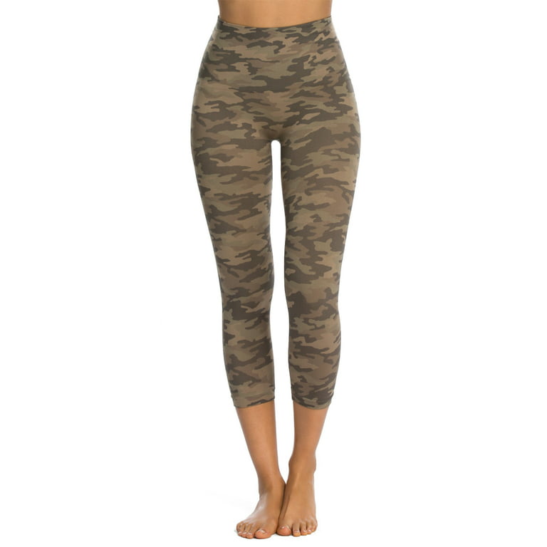 SPANX Look at Me Now Seamless Green Camo Leggings Size Small