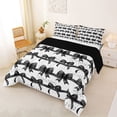 thumbnail image 2 of Erosebridal Black Coquette Bowknot Queen Comforter Set,Modern Geometric Striped Bedding Comforter Set For Girls Kids,Reversible black,3 Pieces, 2 of 7