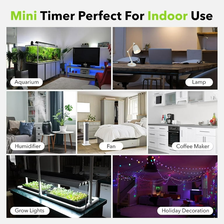 BN-LINK Indoor Mini 24-Hour Mechanical Outlet Timer 3-Prong 2 Pack