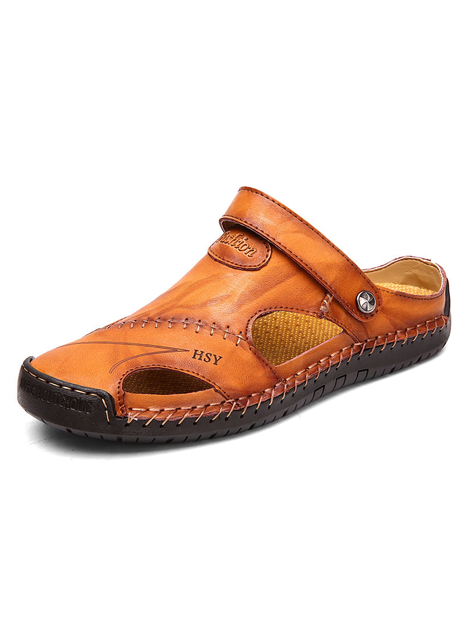 Sandals Beach Men Casual Summer Walking hollow out 100% Genuine leather Slippers