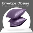 thumbnail image 4 of Satin Pillowcase King Pillow Cases Set of 2 Silky Pillow Cover with Envelope Closure,Purple 20x36 inches MYDOMIC, 4 of 8