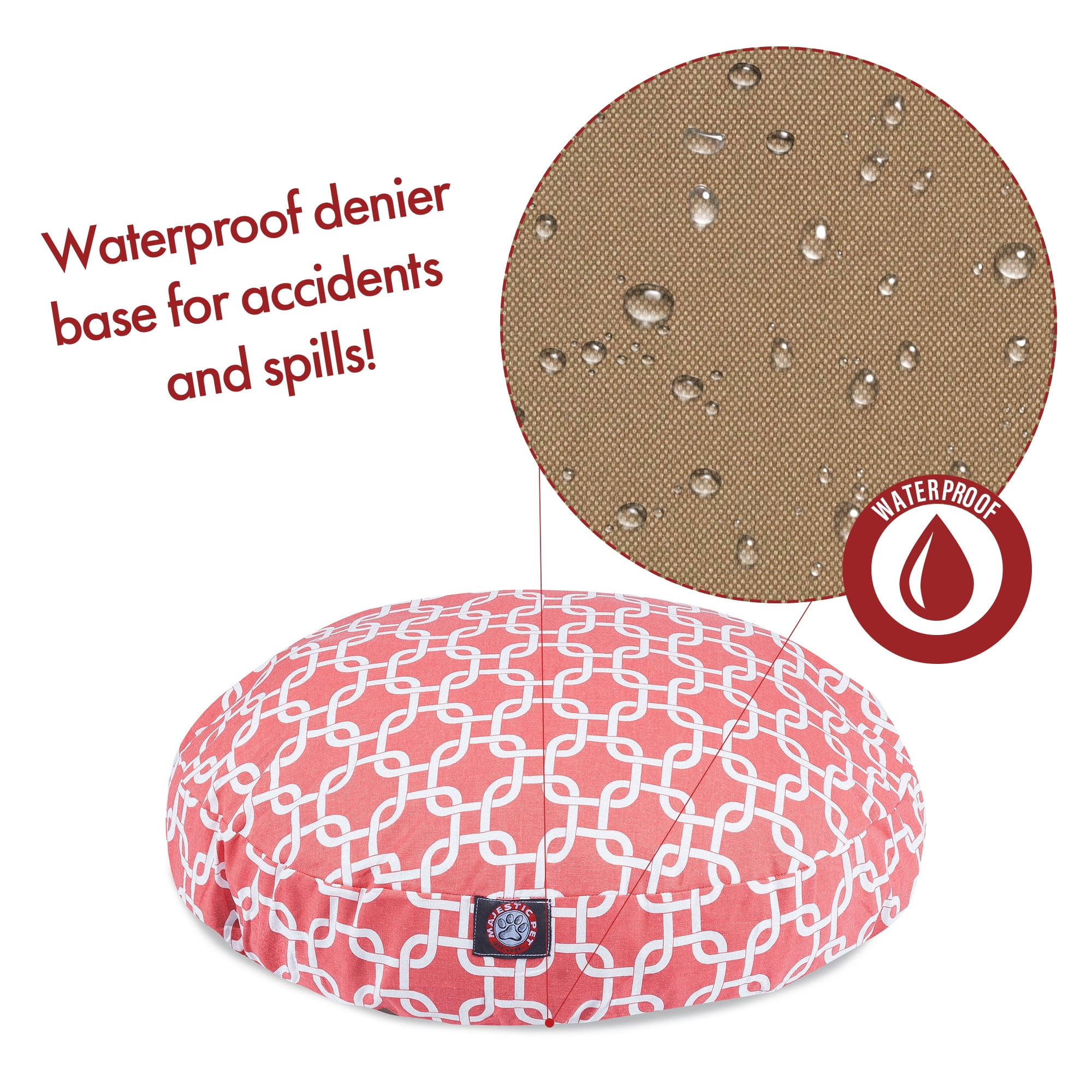 Majestic Pet | Links Round Pet Bed For Dogs, Removable Cover, Coral, Medium