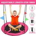 thumbnail image 6 of JoyStone Saucer Tree Swing Set for Kids Adults, 40" Durable Multi-Strand Adjustable Ropes Flying Swing Seat for Outdoor Playground, Backyard, Pink, 6 of 8