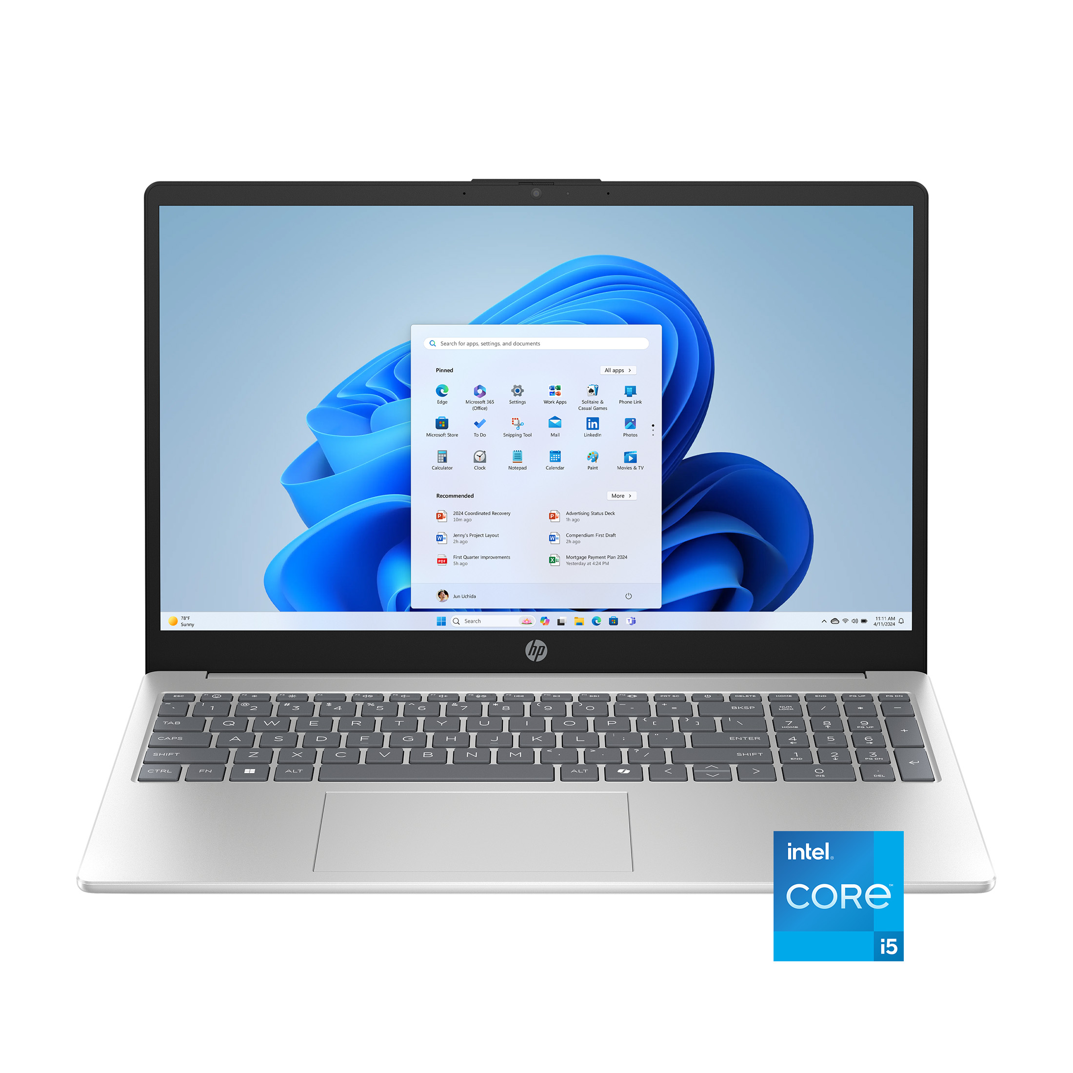 HP 15.6 inch FHD IPS Touch Windows 11 Laptop Intel Core i5-1334U 8GB 512GB SSD Natural Silver