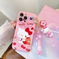 thumbnail image 4 of Xiaomi POCO C55 M5S X2 Redmi 12C 10C 10A 10 Prime Note 12 11 10 9 8 7 Pro Max 9A 9C 8A Mi 9T Silicona Rosa Melodía Hello Kitty Funda Con Llavero Colgante, 4 of 4