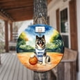 thumbnail image 3 of Happy Father's Day Akita Playing Basketball with Best Dad Jersey Round Wood Sign Inu Dog Lover Hanging Wall Home Decor - 13006, 3 of 5