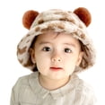 thumbnail image 3 of Seyurigaoka Baby Girls Boys Flush Hat Leopard Print Faux Fur Bucket Hat Fuzzy Warm Winter Hat Fisherman Cap for Toddler Kids, 3 of 9